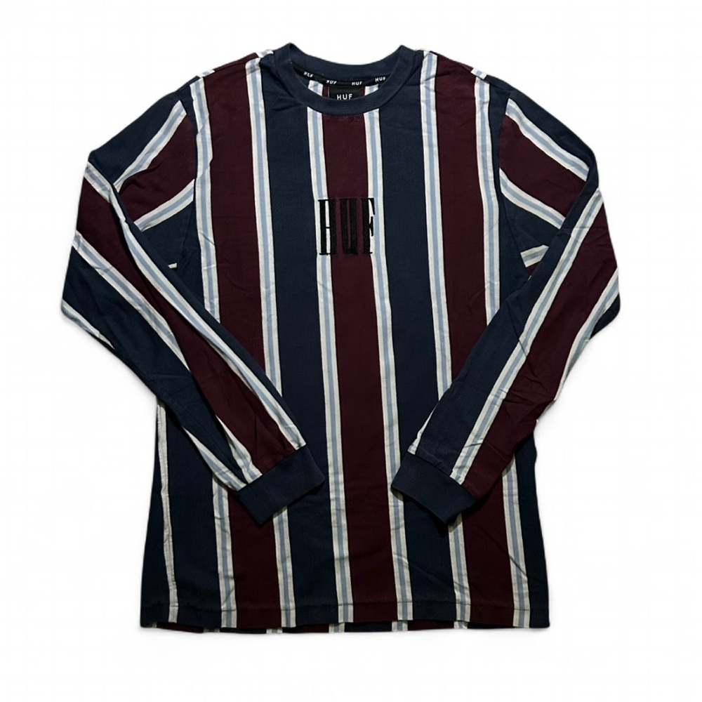 HUF VERTICAL STRIPE LONG SLEEVE SHIRT SKATE GRUNGE.